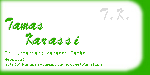 tamas karassi business card